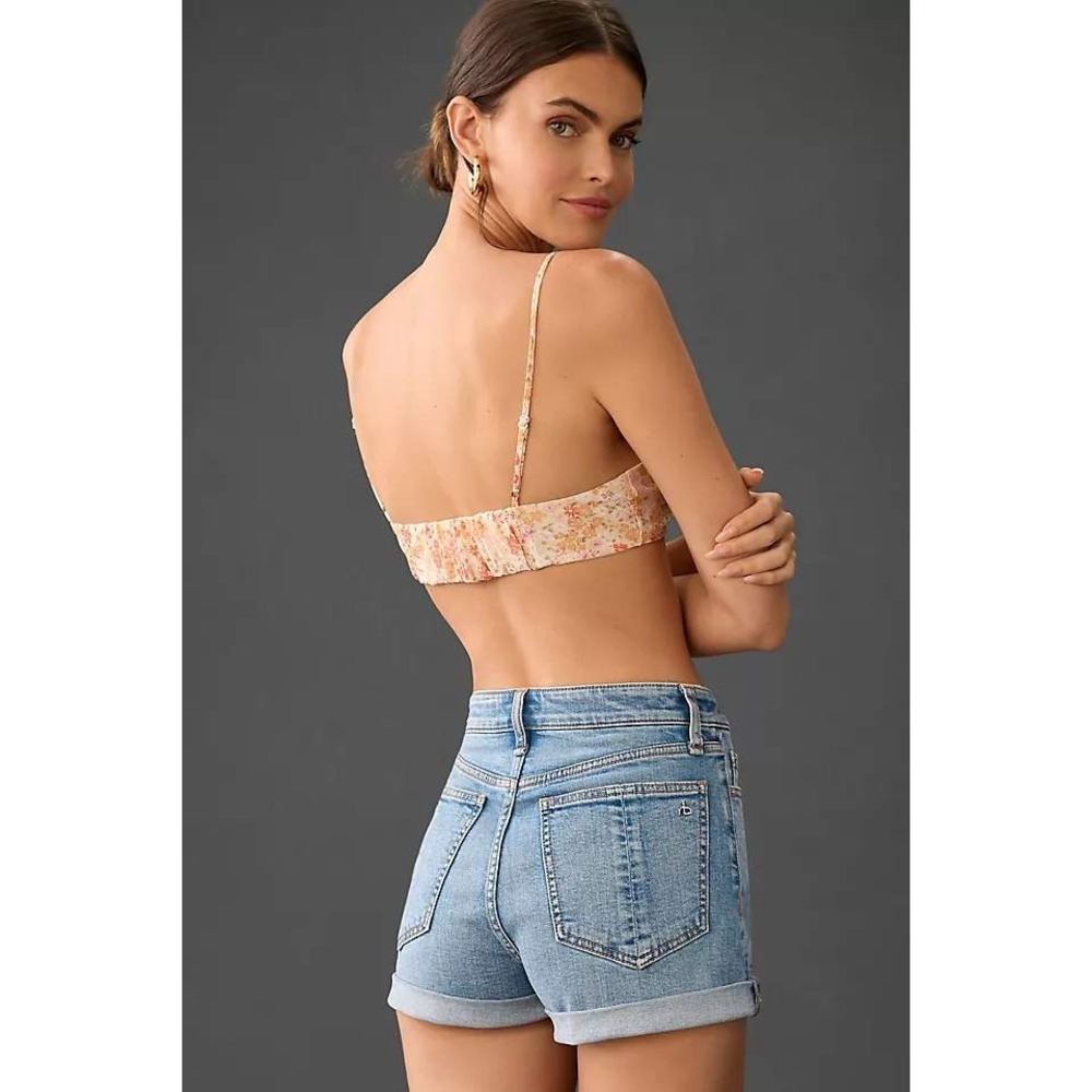 Rag & Bone Nina High-Rise Short Women 26 Light Wash Denim Cutoff Frayed